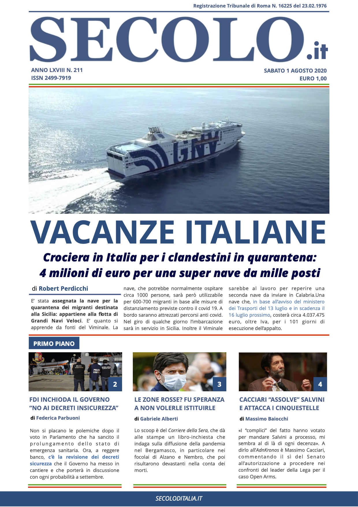 Sabato 1 Agosto 2020