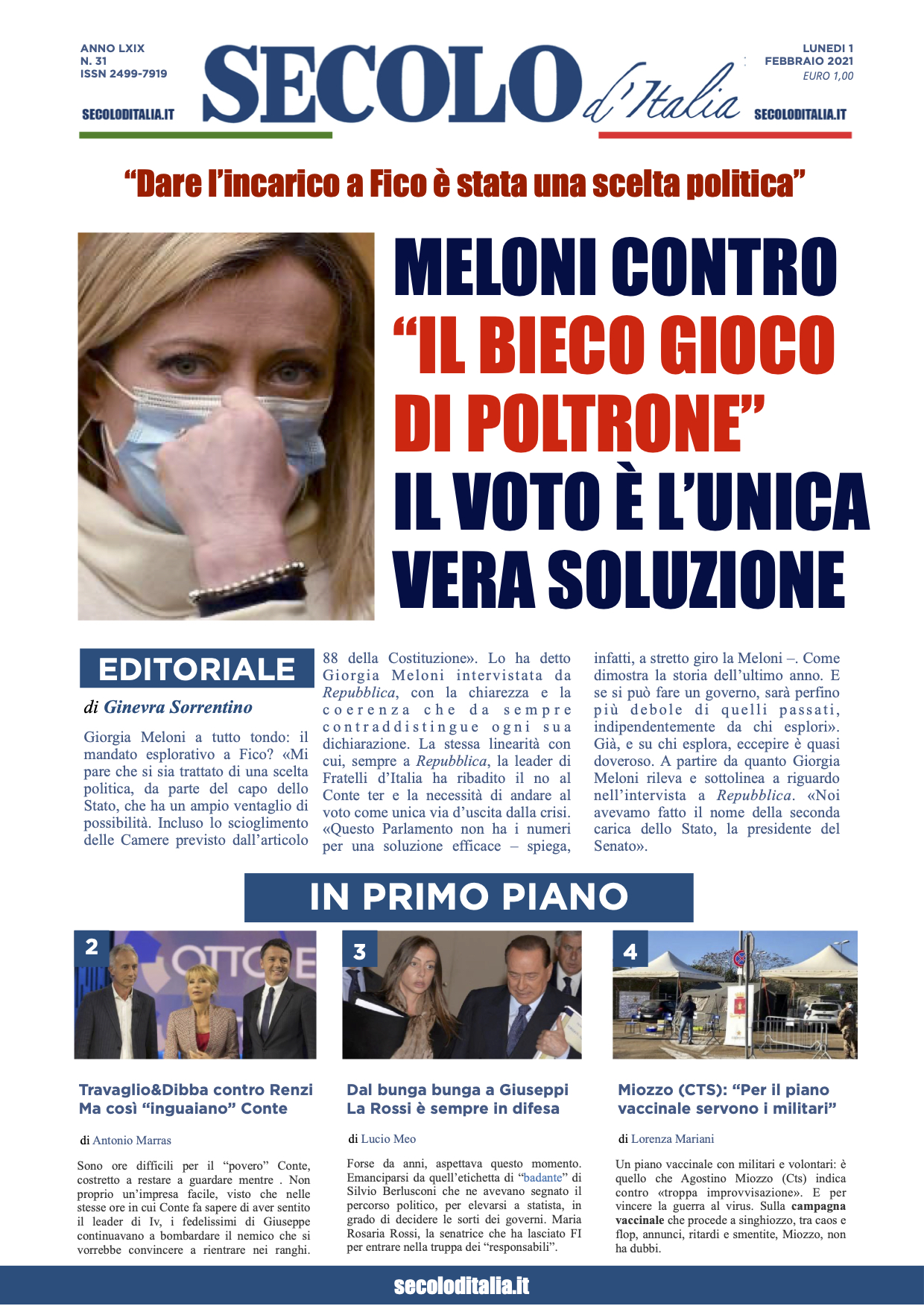 Lunedi 1 Febbraio 2021
