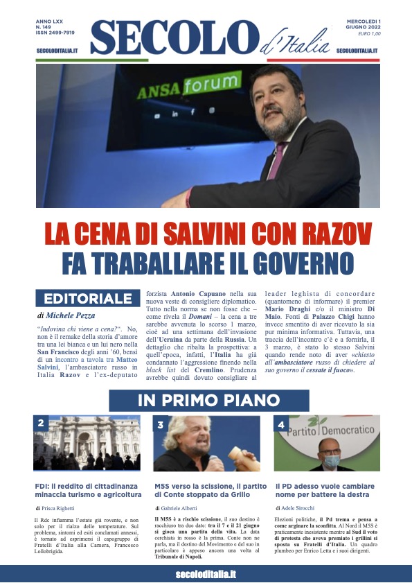 Mercoledi 1 giugno 2022