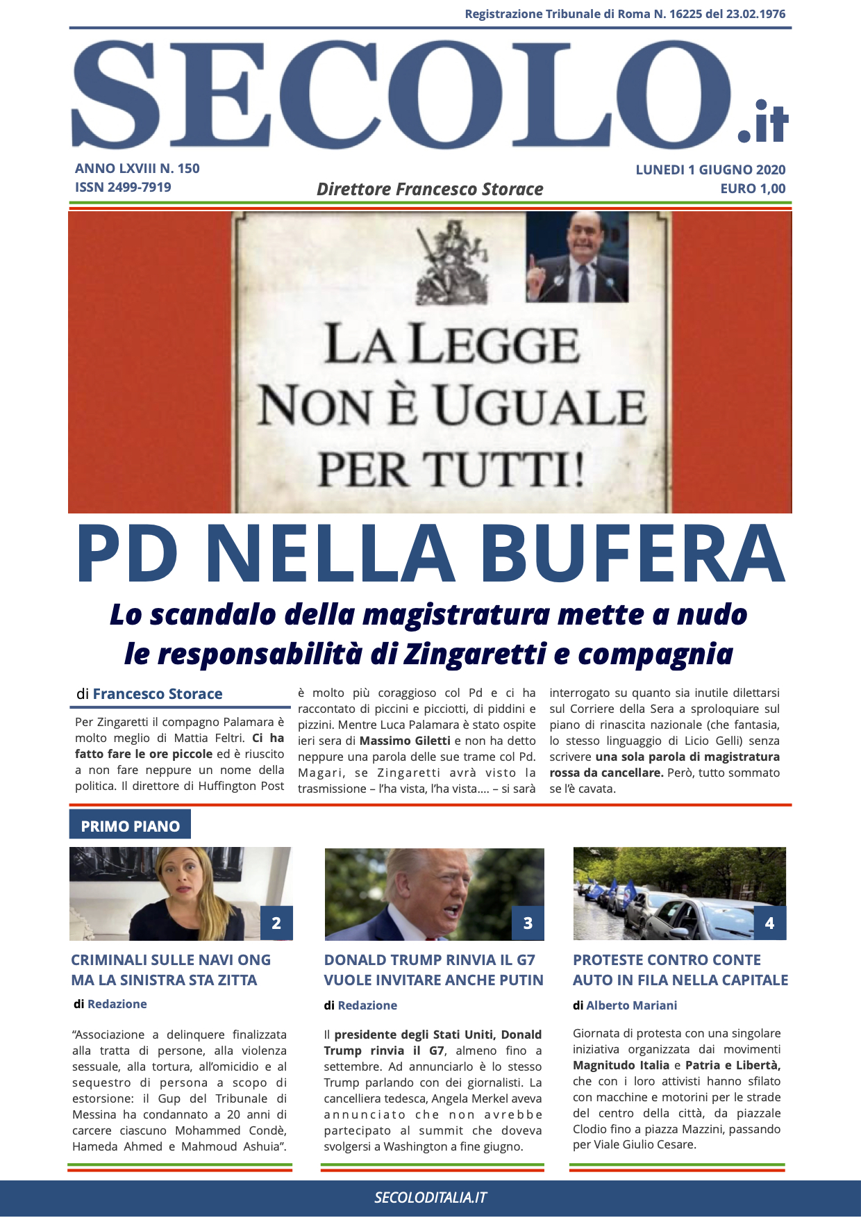 Lunedi 1 Giugno 2020