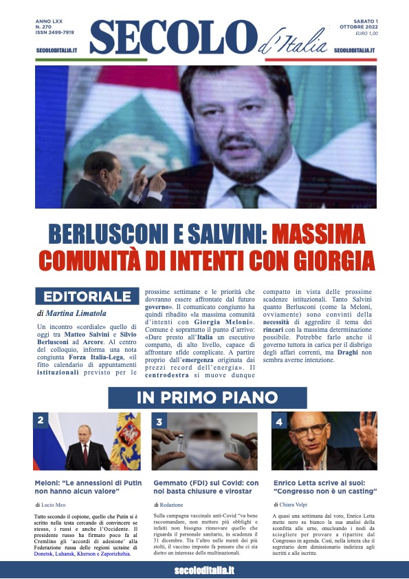 Sabato 1 ottobre 2022