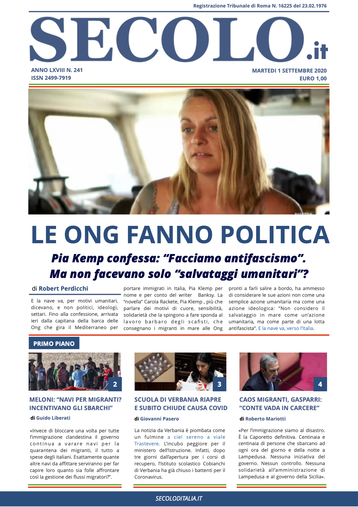 Martedi 1 Settembre 2020