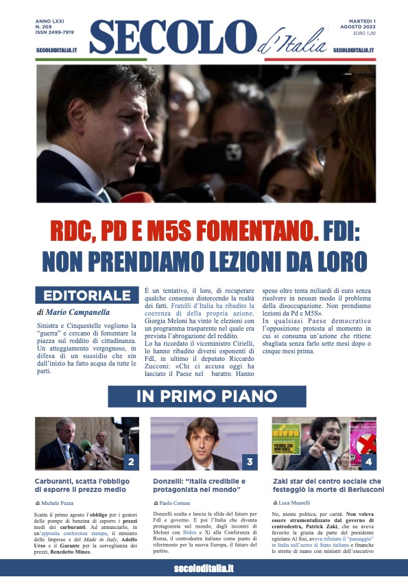 Martedi 1 agosto 2023