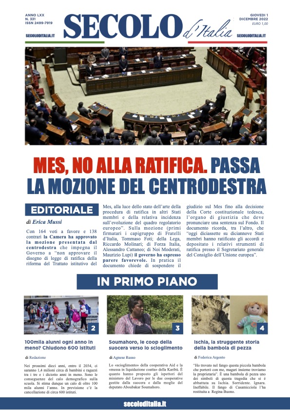 Giovedi 1 dicembre 2022