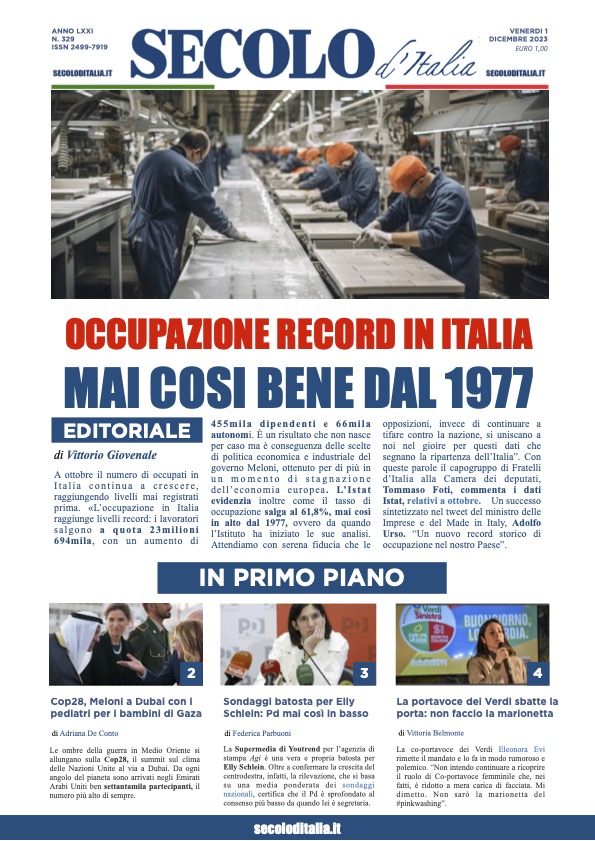 Venerdi 1 dicembre 2023