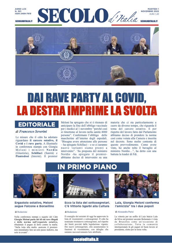 Martedi 1 novembre 2022