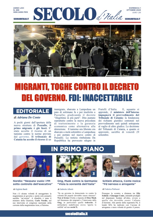 Domenica 1 ottobre 2023
