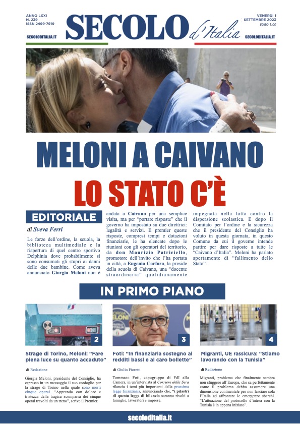 Venerdi 1 settembre 2023