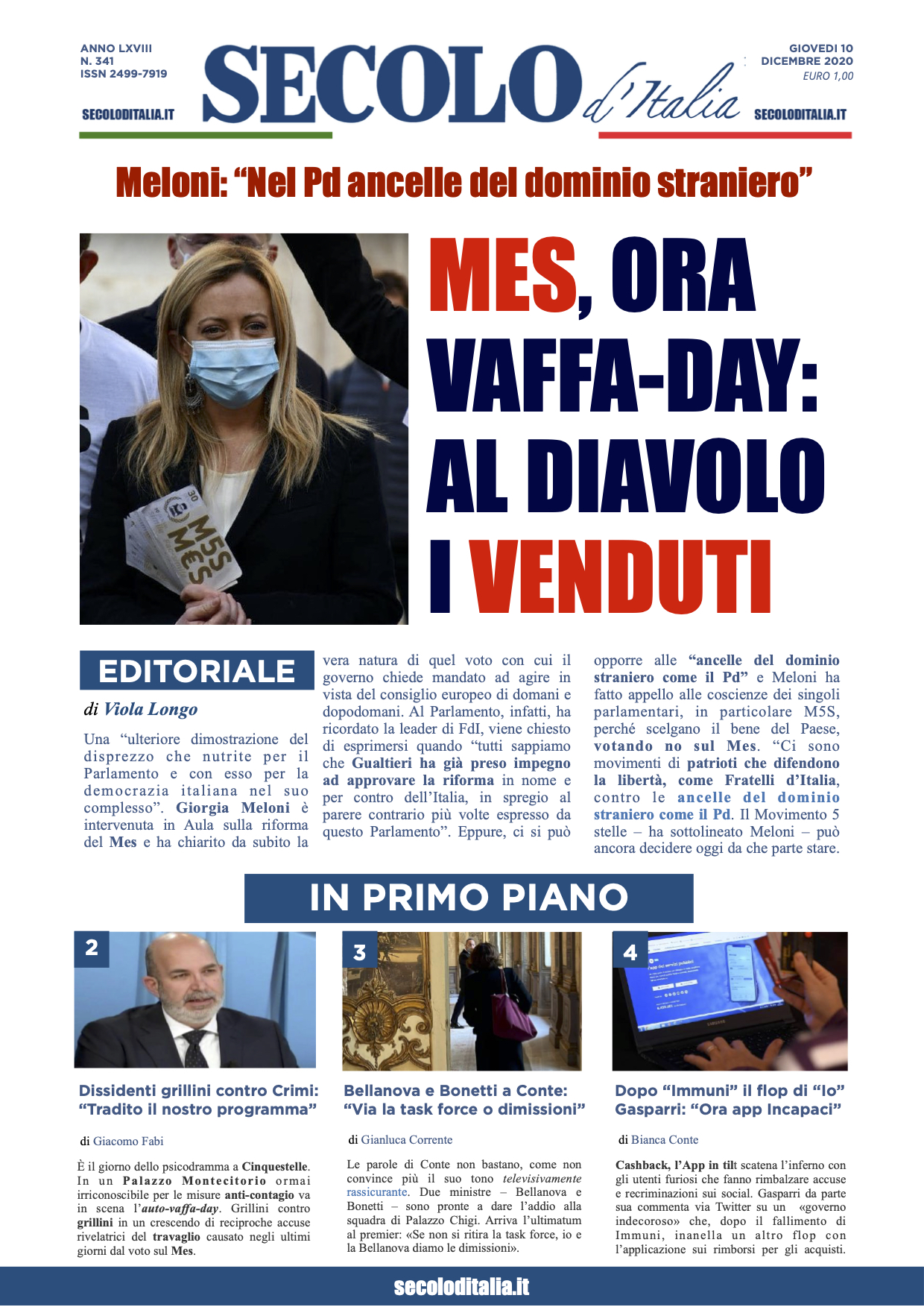 Giovedi 10 Dicembre 2020