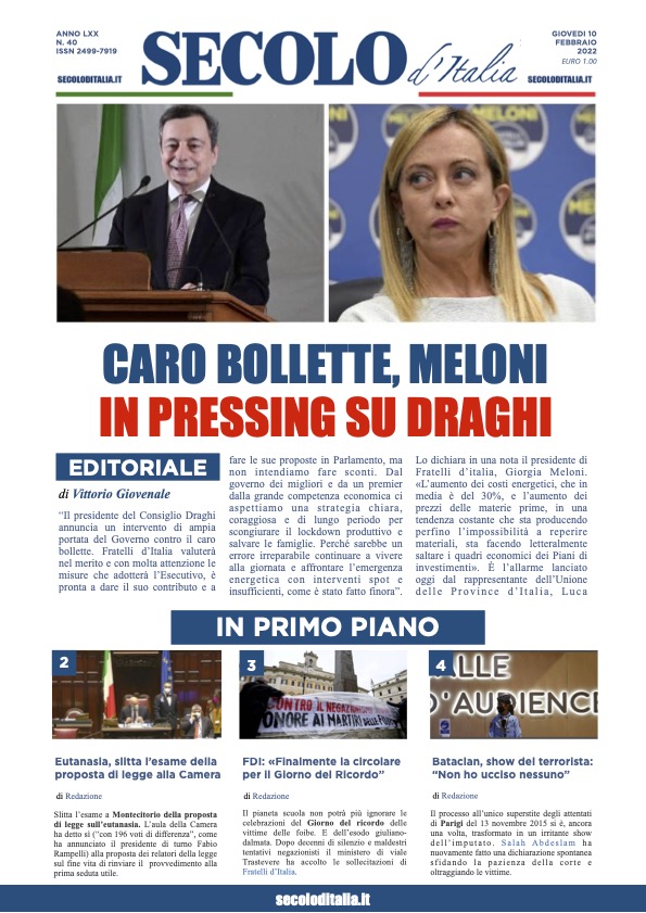Giovedi 10 febbraio 2022