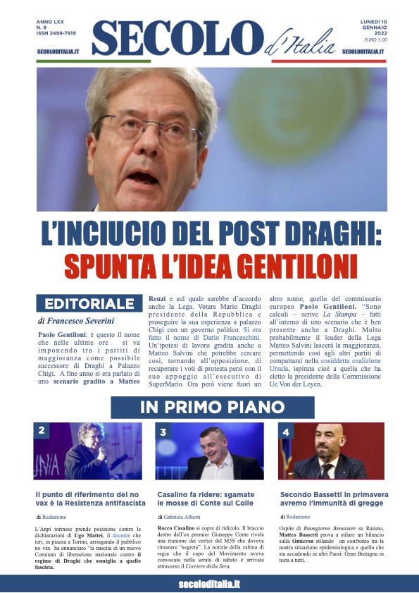Lunedi 10 gennaio 2022