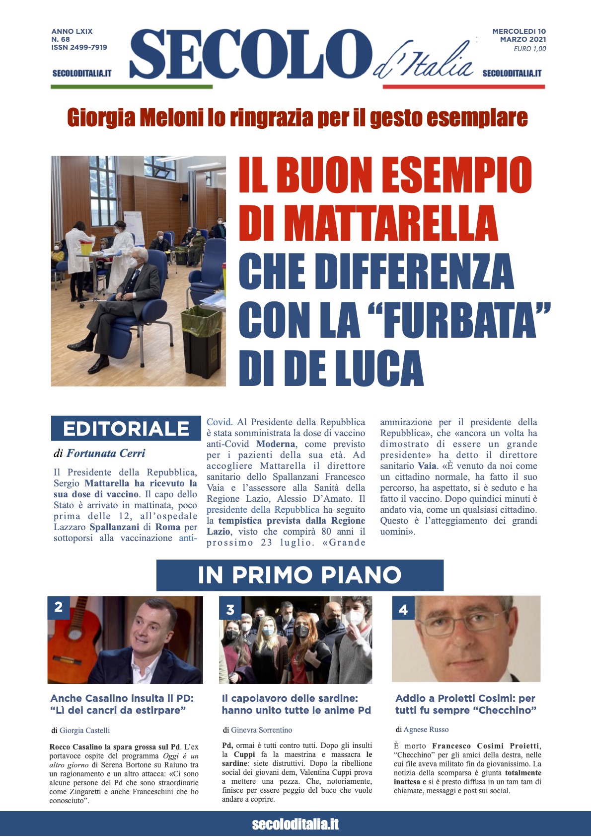 Mercoledi 10 Marzo 2021