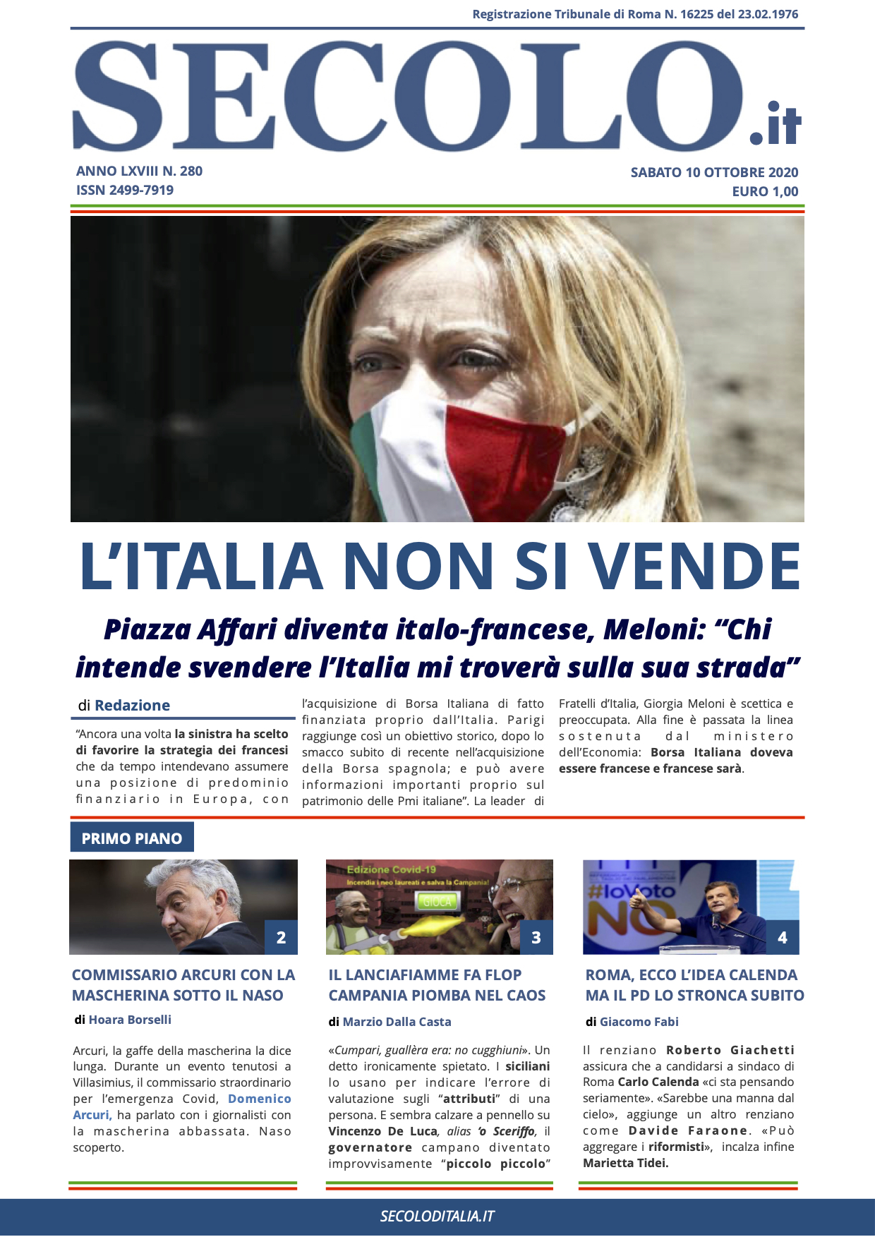 Sabato 10 ottobre 2020