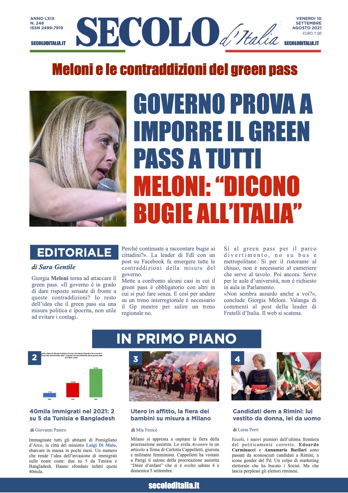 Venerdi 10 Settembre 2021