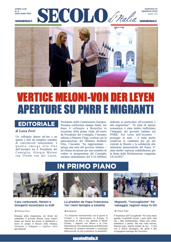 Martedi 10 gennaio 2022