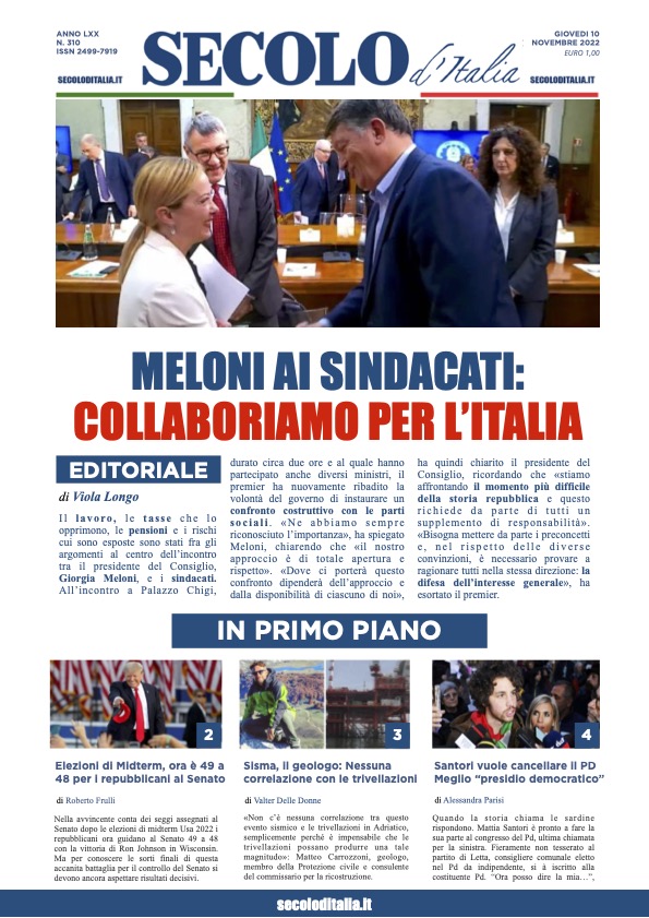 Giovedi 10 novembre 2022