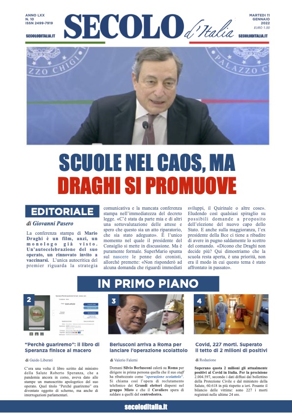 Martedi 11 gennaio 2022