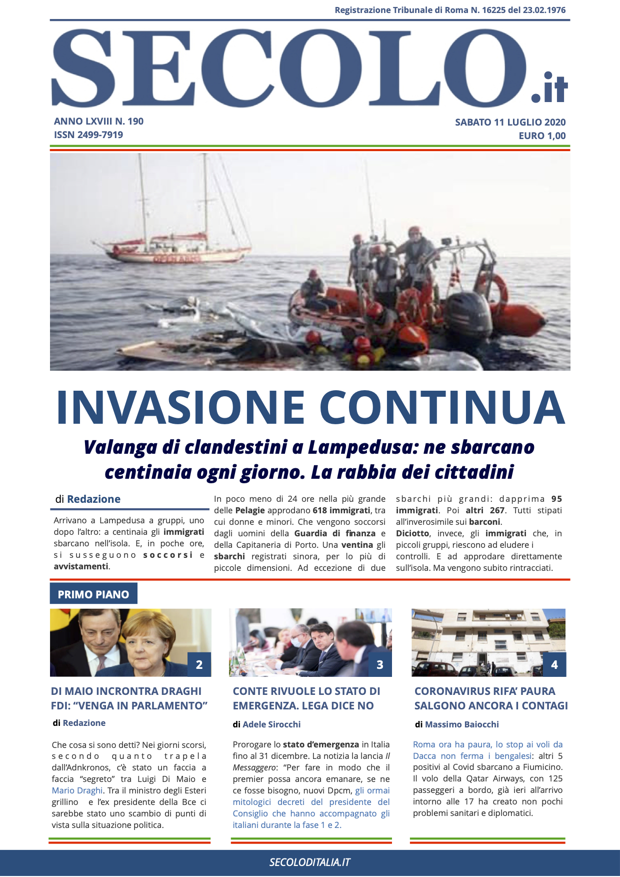 Sabato 11 Luglio 2020