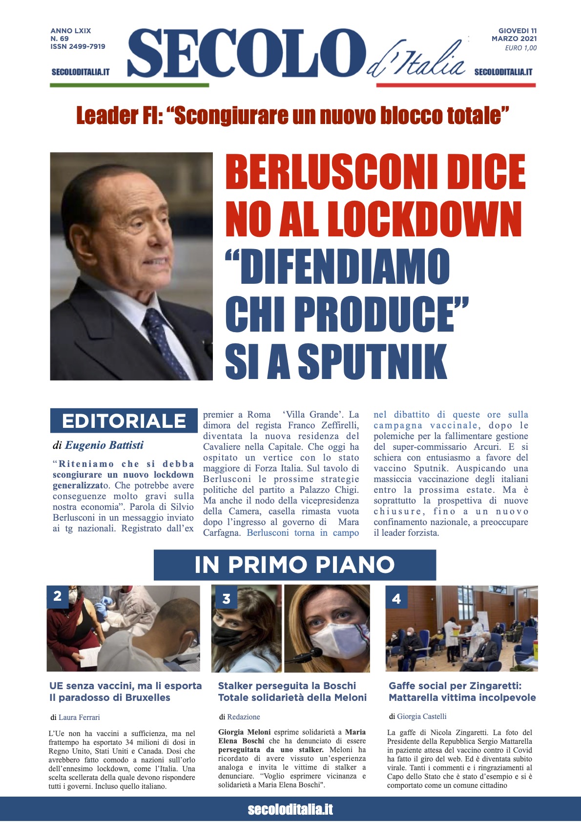 Giovedi 11 Marzo 2021