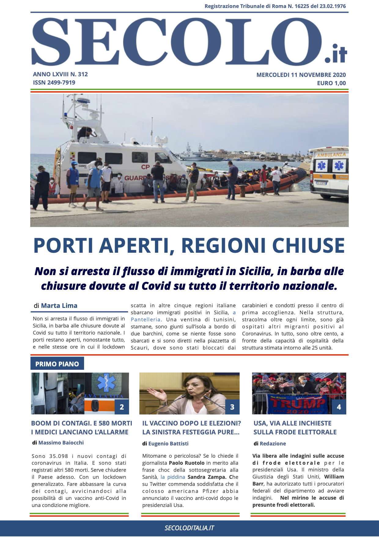 Mercoledi 11 Novembre 2020