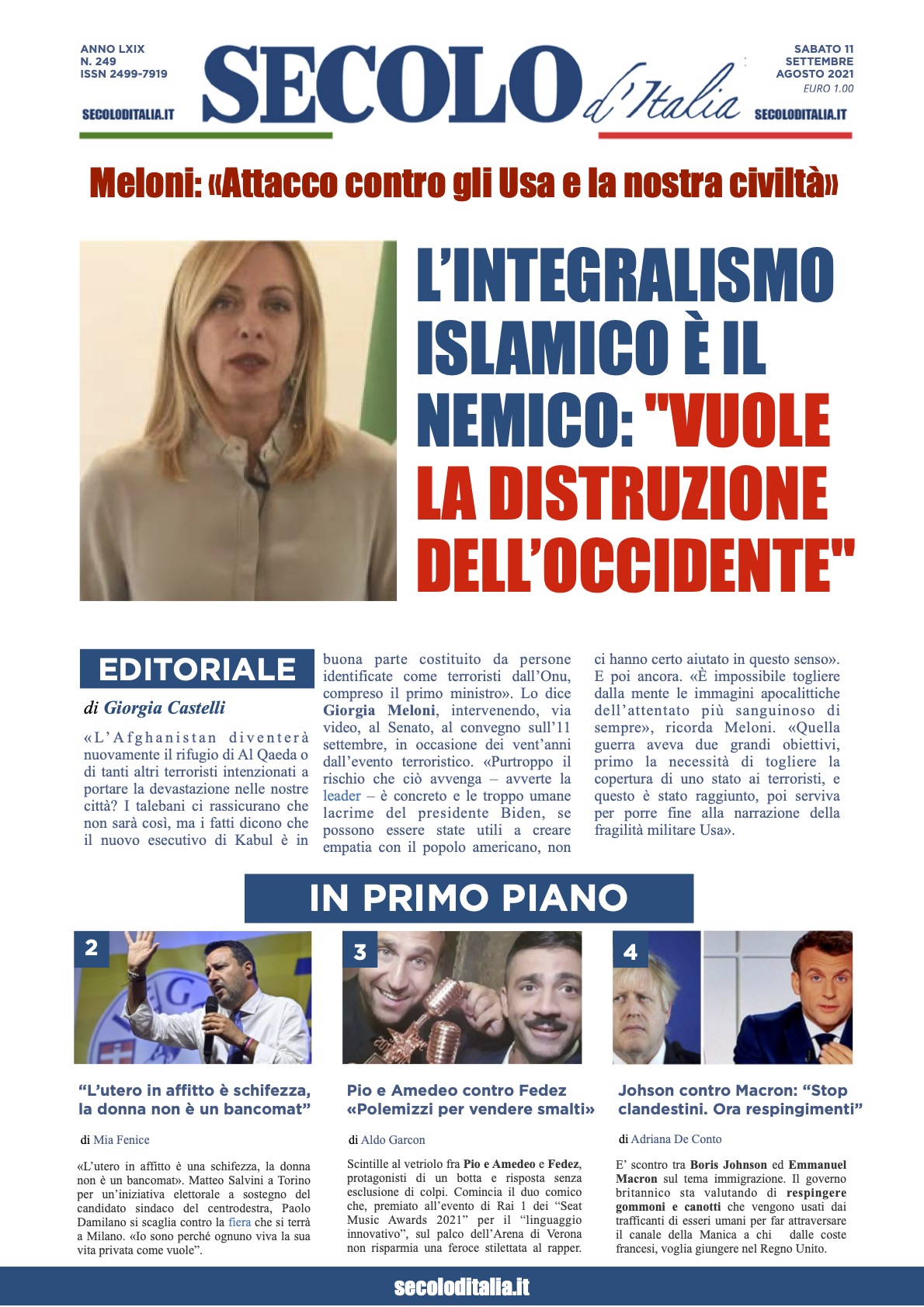 Sabato 11 Settembre 2021