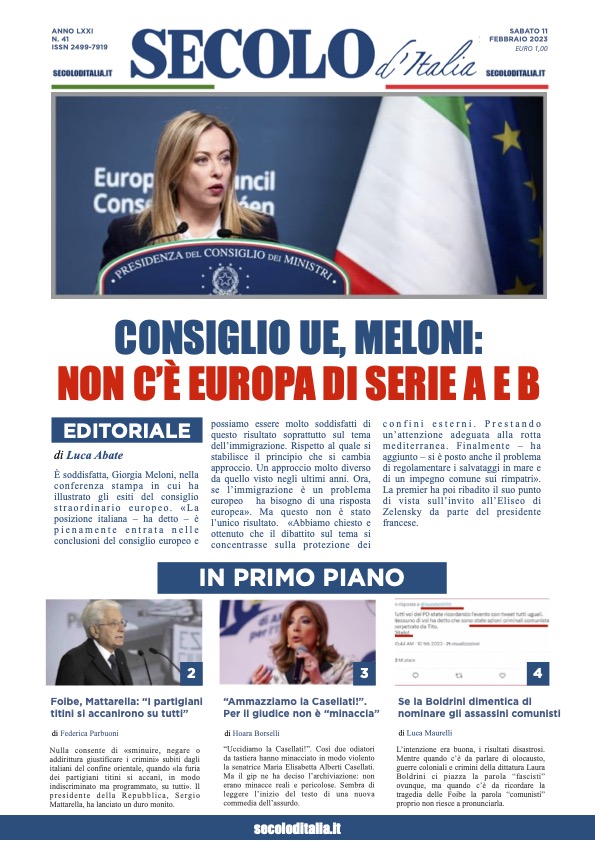 Sabato 11 febbraio 2023