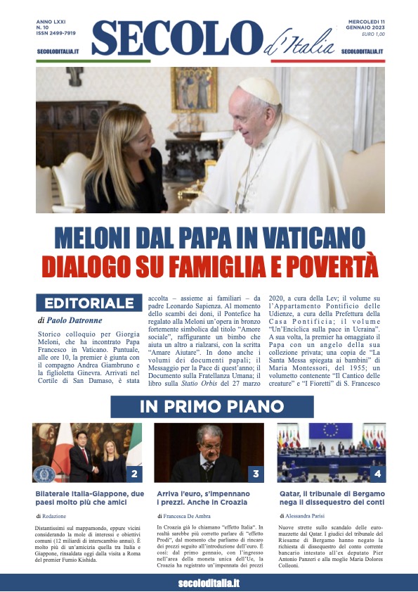 Mercoledi 11 gennaio 2023