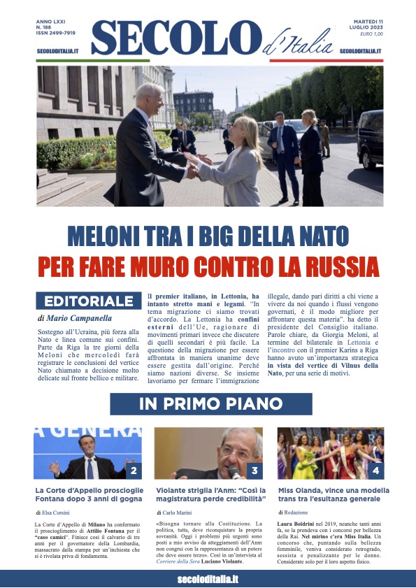 Martedi 11 luglio 2023