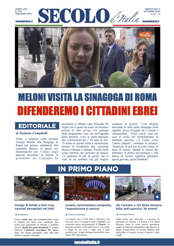 Mercoledi 11 ottobre 2023