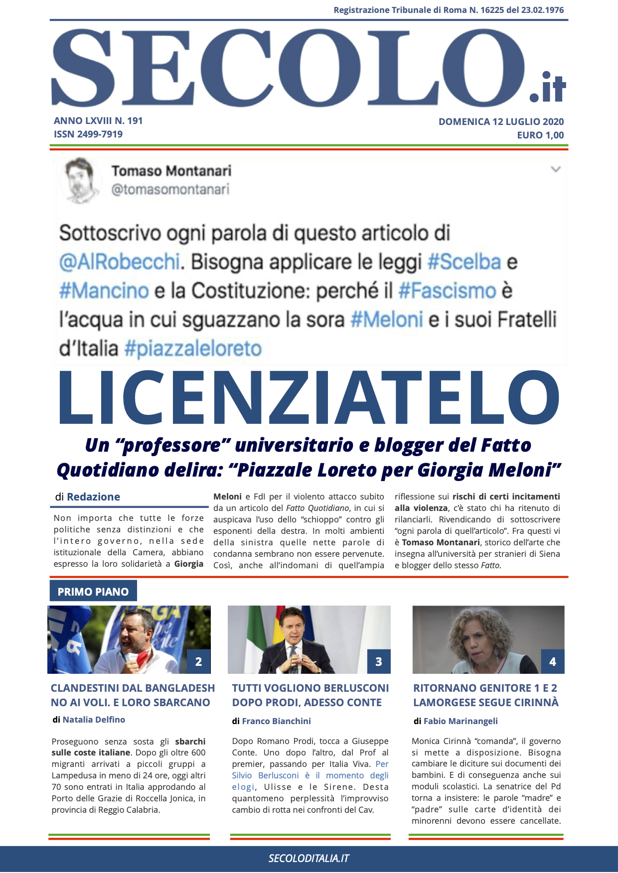 Domenica 12 Luglio 2020