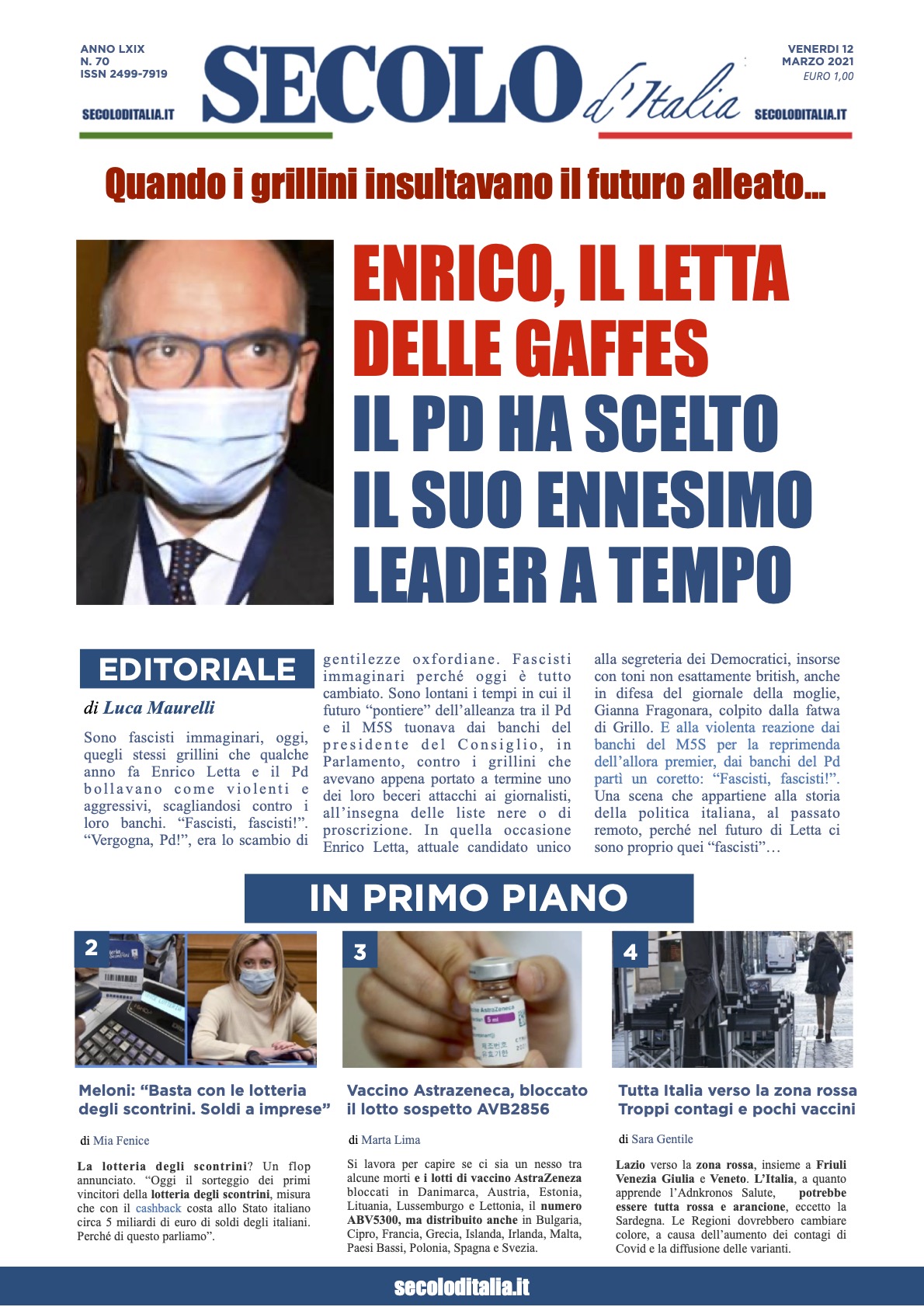 Venerdi 12 Marzo 2021