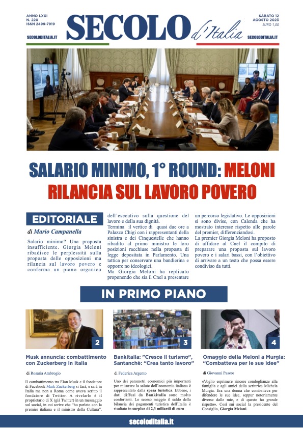 Sabato 12 agosto 2023
