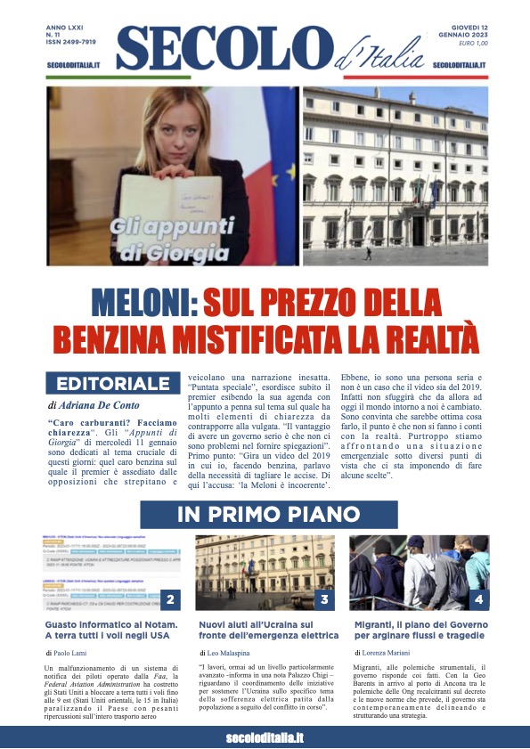 Giovedi 12 gennaio 2023
