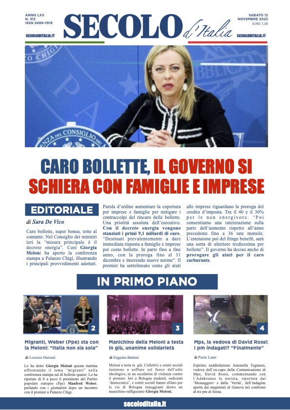 Sabato 12 novembre 2022
