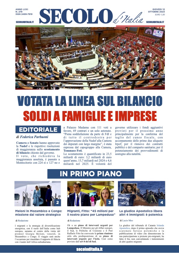 Giovedi 12 ottobre 2023