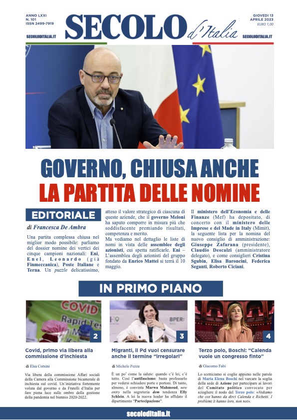 Giovedi 13 aprile 2023