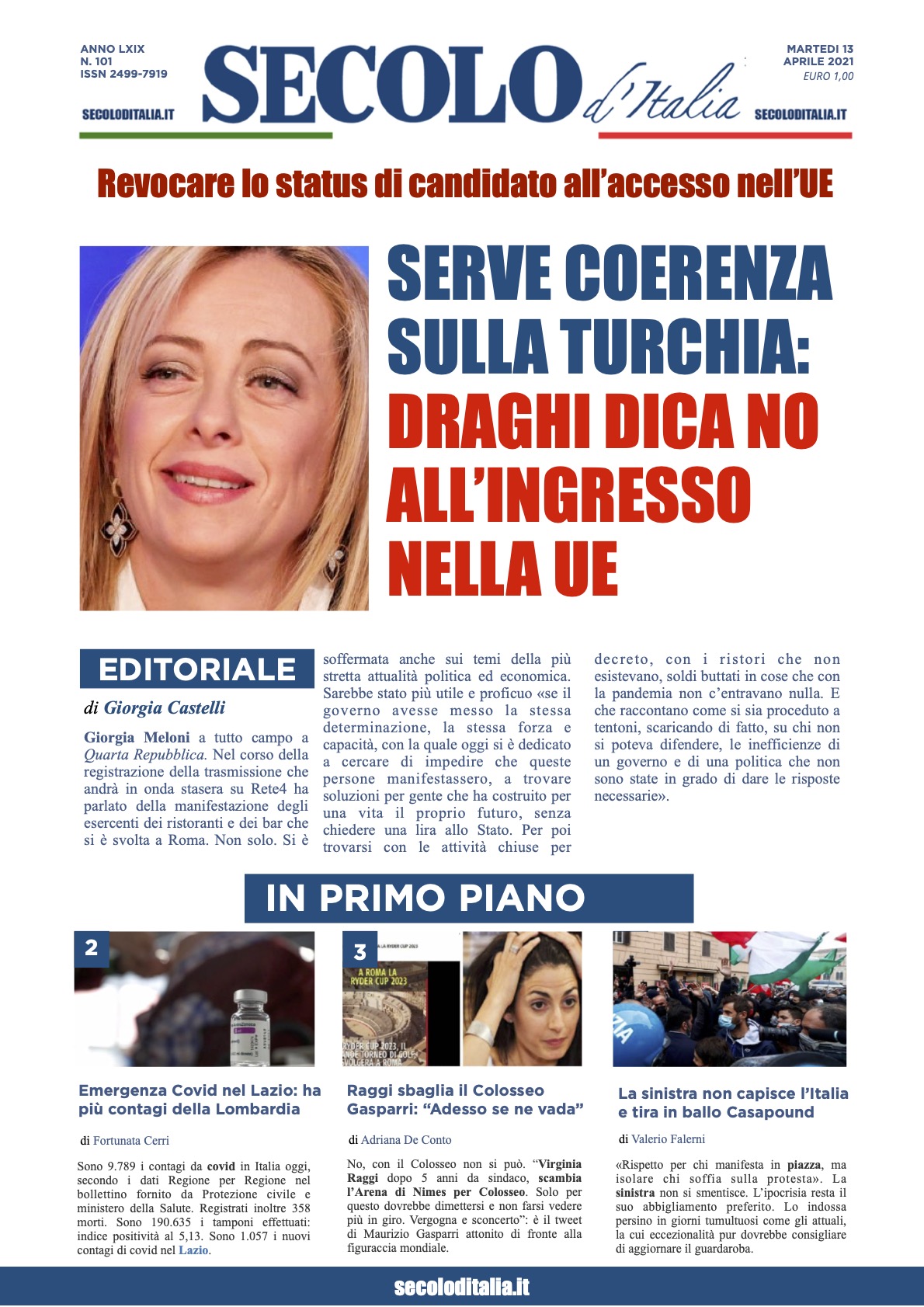 Martedì 13 Aprile 2021