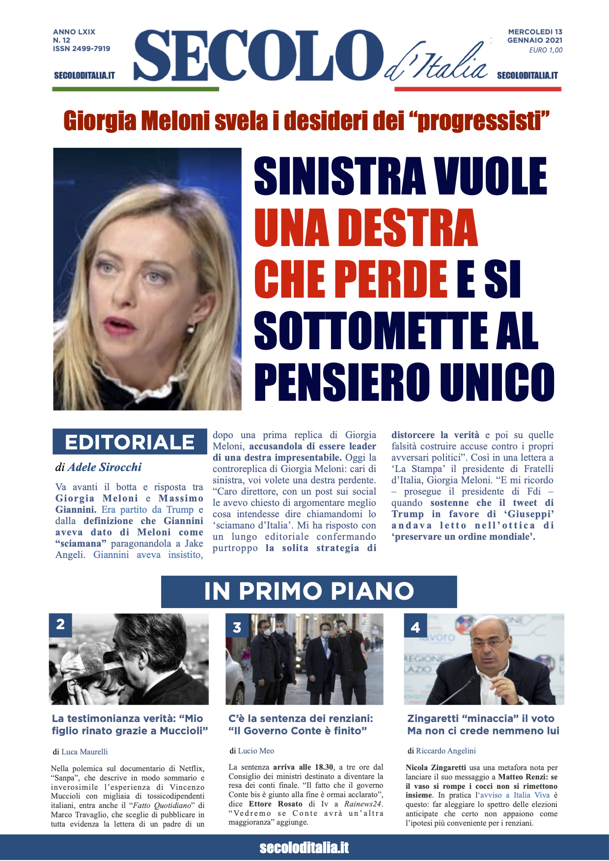 Mercoledì 13 Gennaio 2021