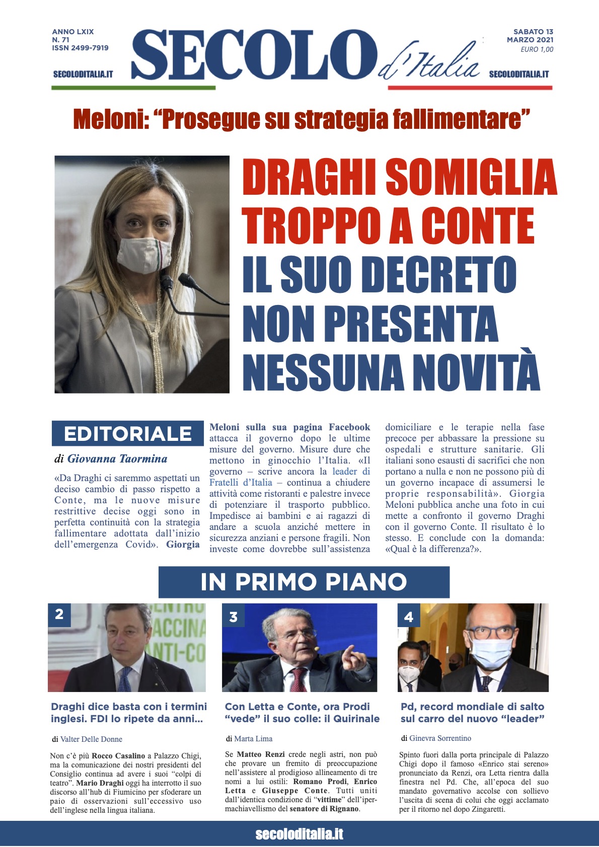 Sabato 13 Marzo 2021