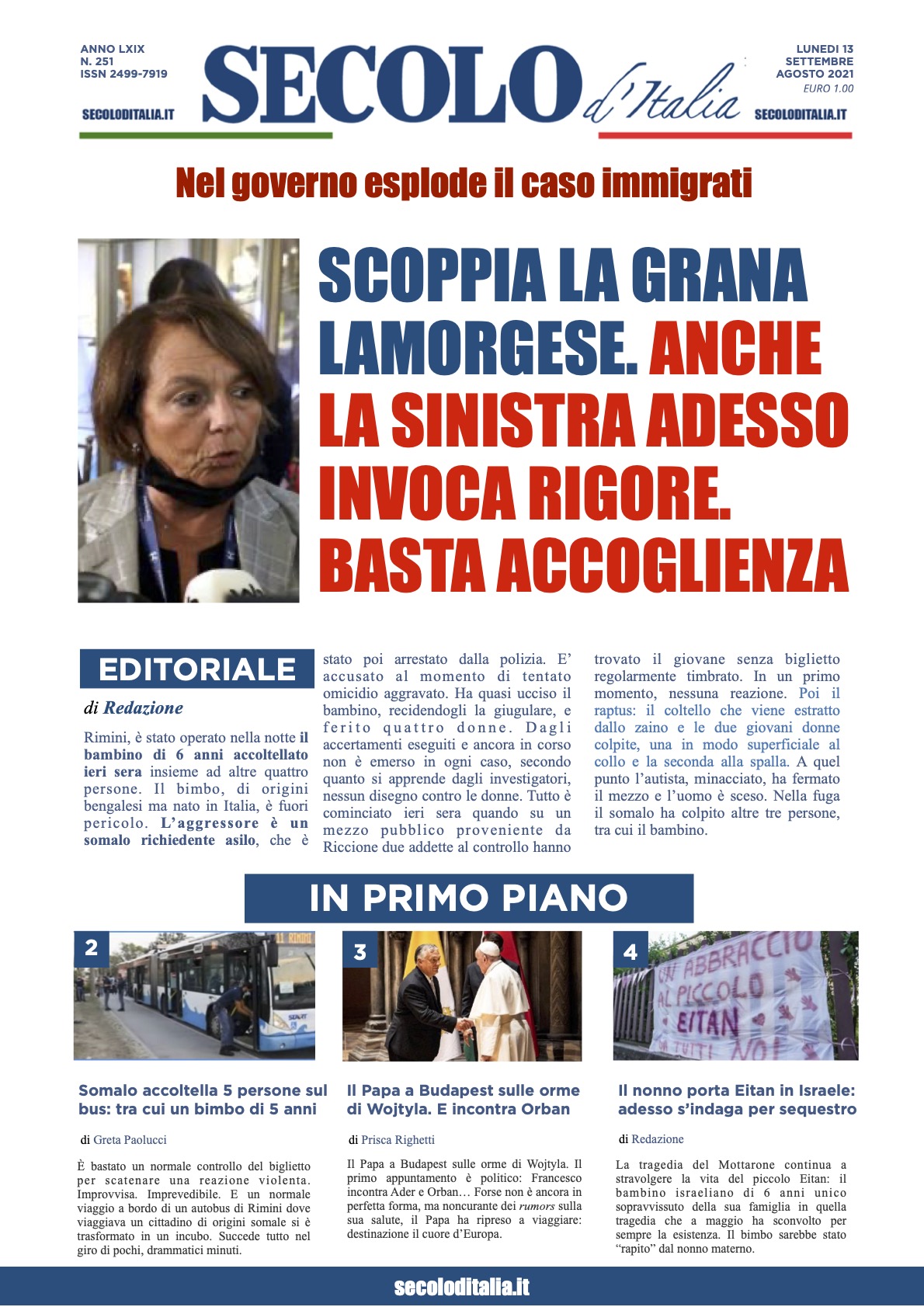 Lunedi 13 Settembre 2021
