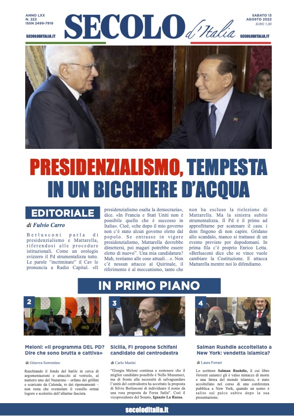 Sabato 13 agosto 2022