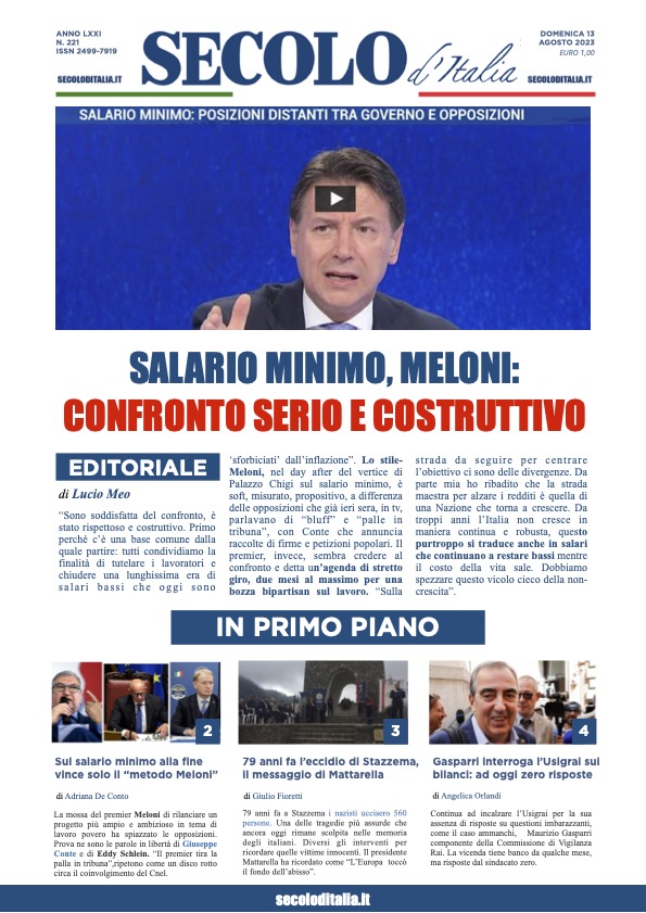 Domenica 13 agosto 2023