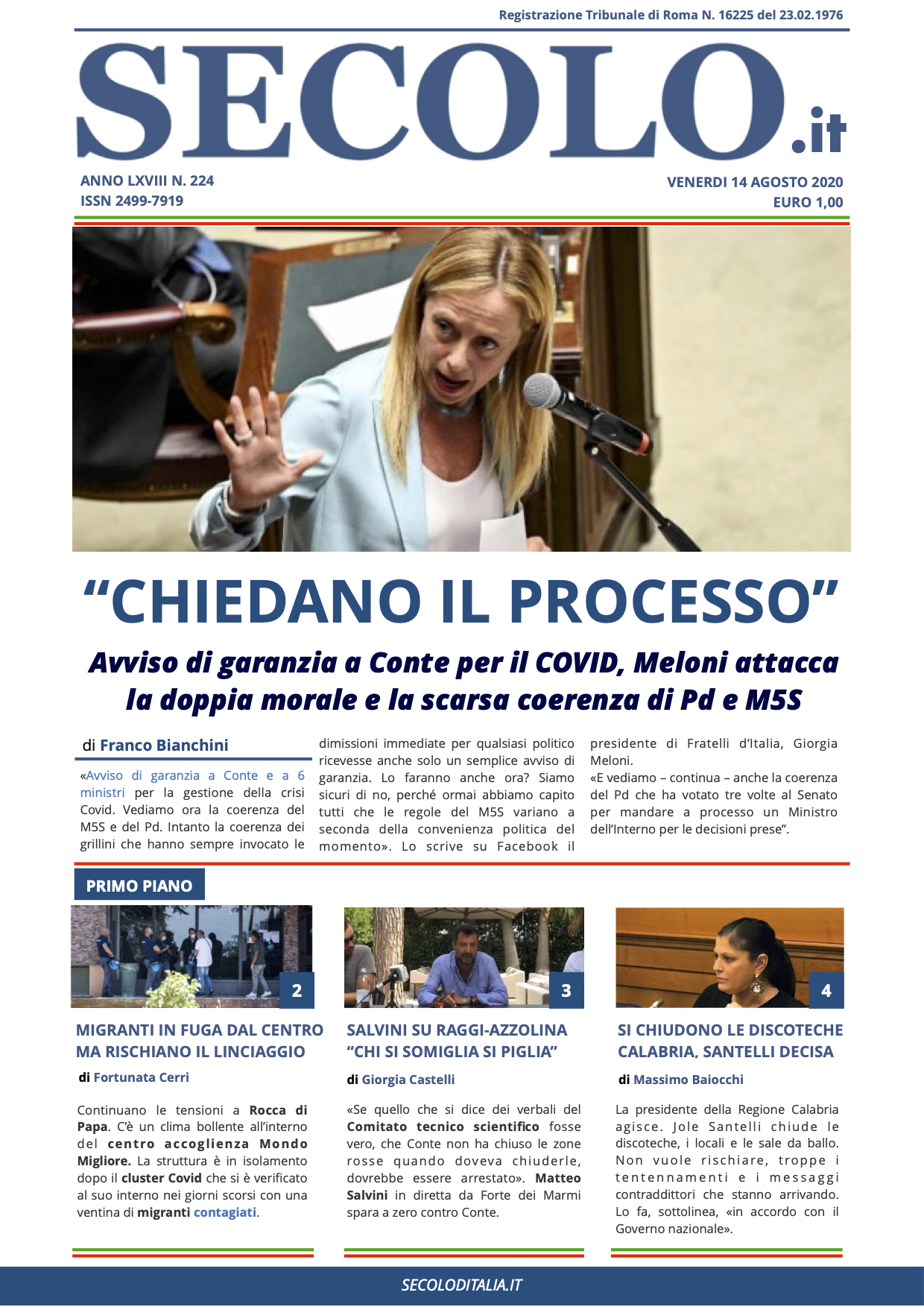 Venerdi 14 Agosto 2020