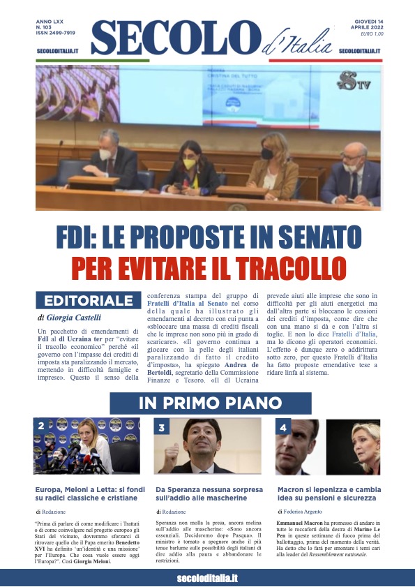 Giovedi 14 aprile 2022