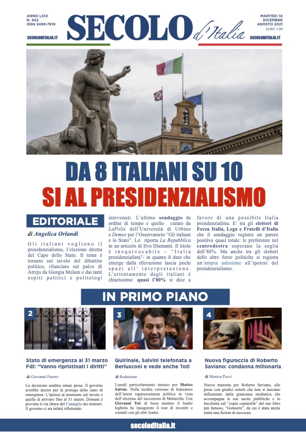 Martedi 14 Dicembre 2021