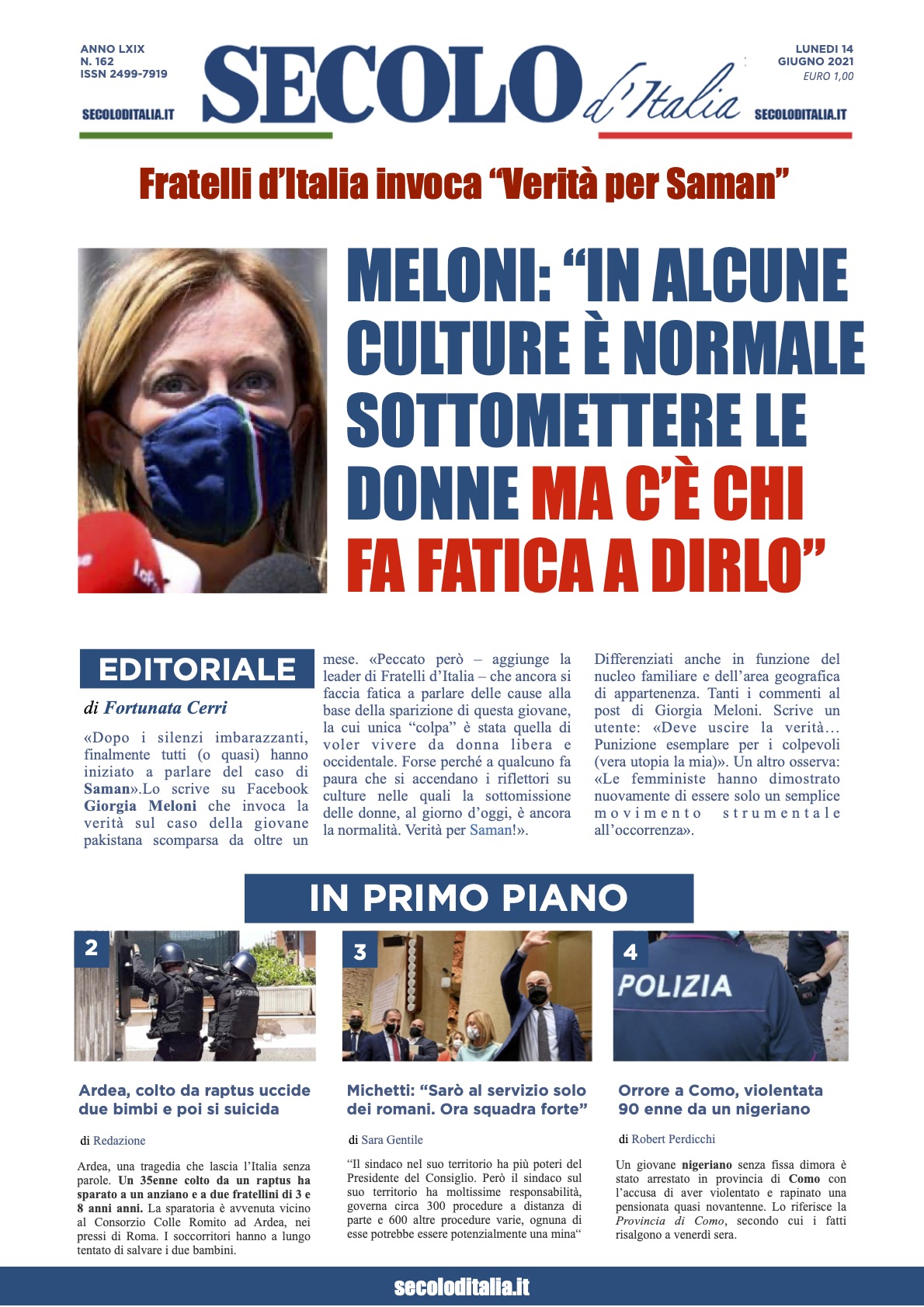 Lunedi 14 Giugno 2021