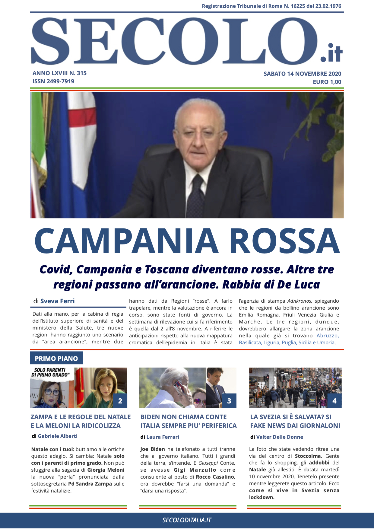 Sabato 14 Novembre 2020