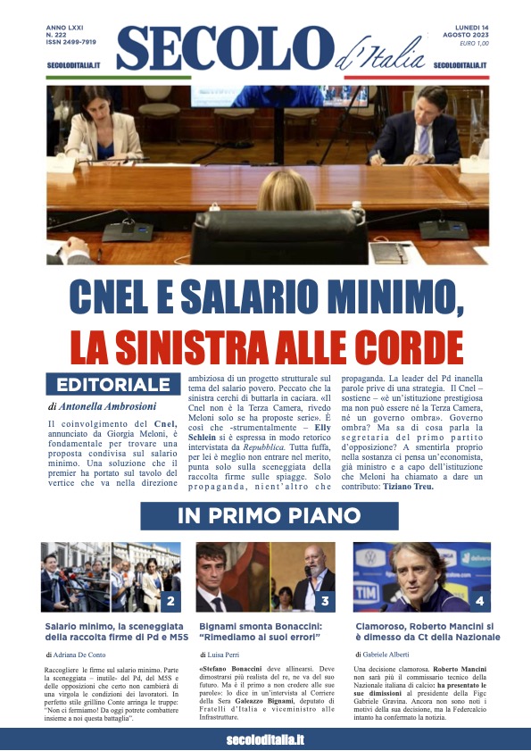 Lunedi 14 agosto 2023