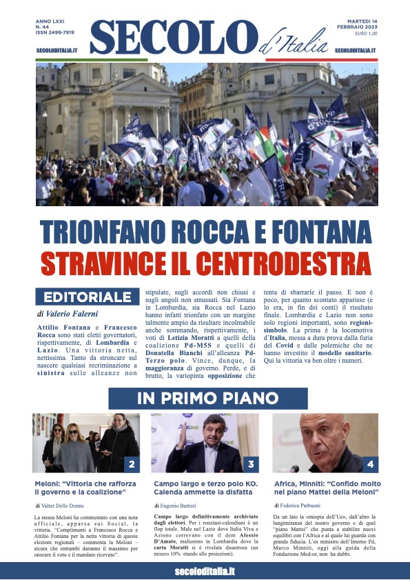 Martedi 14 febbraio 2023